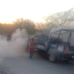Se incendia patrulla